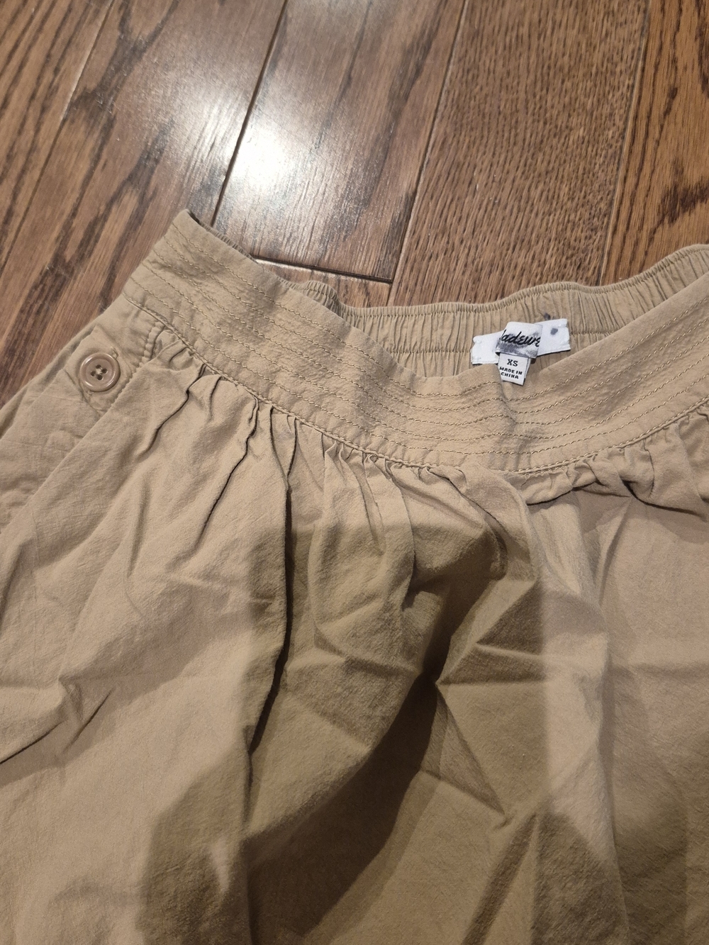Madewell Midi Skirt in Khaki Tan